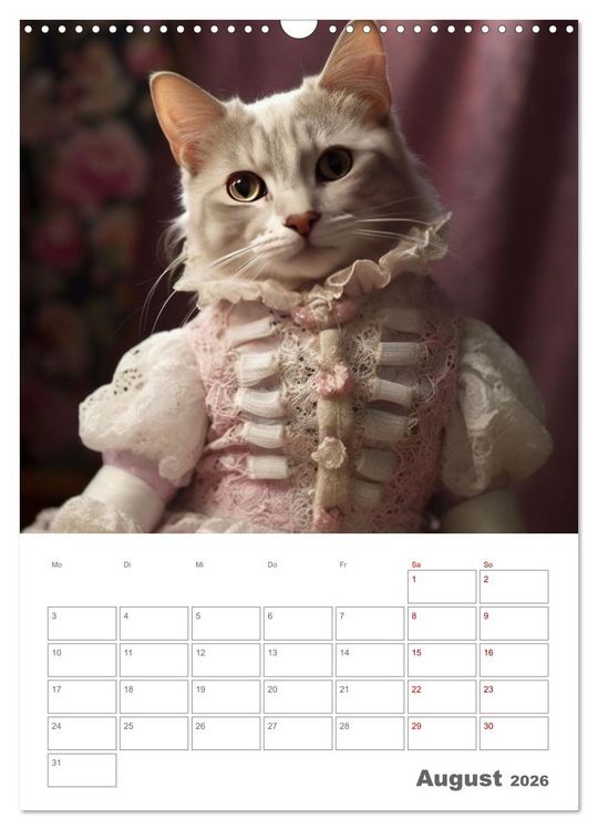 Produktbild: Royale Katzen Portraits (Wandkalender 2026 DIN A3 hoch), CALVENDO Monatskalender