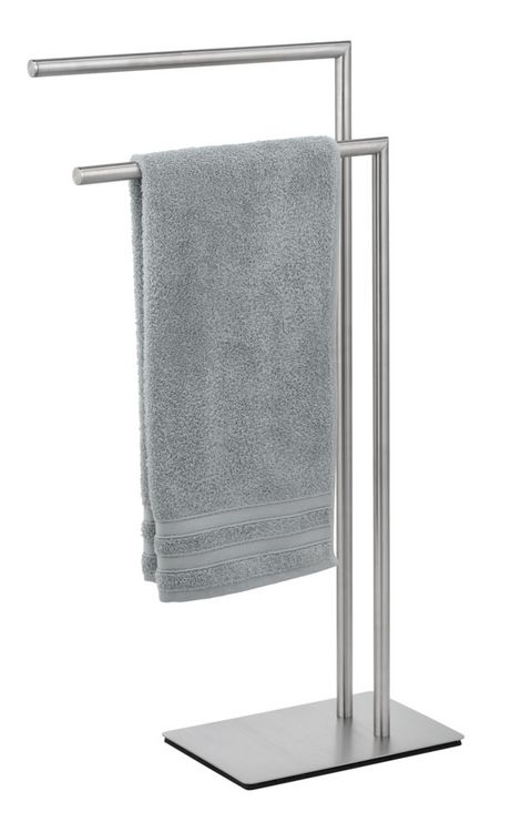 Produktbild: Handtuchst&auml;nder Mod. Recco Edelstahl satiniert, schwere Bodenplatte f&uuml;r sicheren Stand