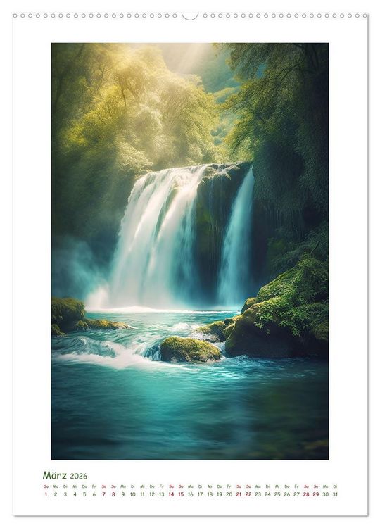 Produktbild: Malerische Wasserf&auml;lle (Wandkalender 2026 DIN A2 hoch), CALVENDO Monatskalender