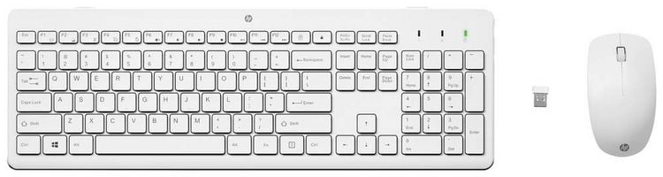 Produktbild: HP 230 Kabellos Tastatur, Maus-Set Deutsch, QWERTZ Wei&szlig;