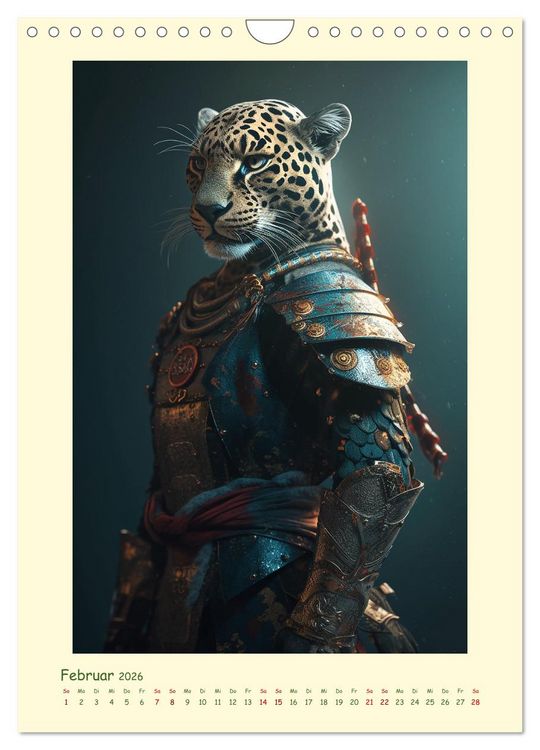 Produktbild: Tierische Samurai (Wandkalender 2026 DIN A4 hoch), CALVENDO Monatskalender