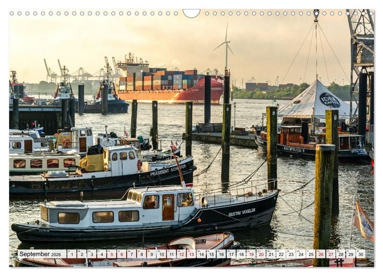 Produktbild: Moin Hamburg - Durch das Jahr an der Elbe (Wandkalender 2026 DIN A3 quer), CALVENDO Monatskalender