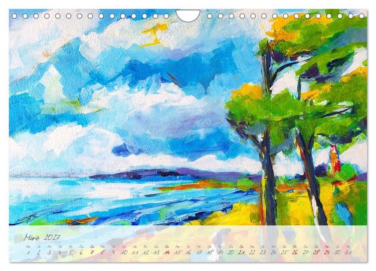 Produktbild: Gemalter K&uuml;stenzauber - Mit Pinsel und Farbe entlang der deutschen K&uuml;ste (Wandkalender 2027 DIN A4 quer), CALVENDO Monatskalender