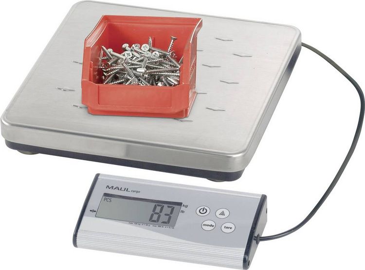 Produktbild: MAUL Paketwaage cargo mit separatem Bedienpult und Netzadapter, Tragkraft 50 kg