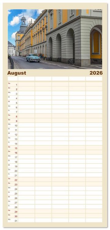 Produktbild: Familienplaner 2026 - Bonn Impressionen mit 5 Spalten (Wandkalender, 21 x 45 cm) CALVENDO