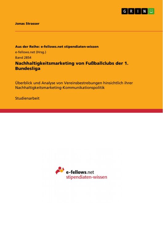 Produktbild: Nachhaltigkeitsmarketing von Fu&szlig;ballclubs der 1. Bundesliga