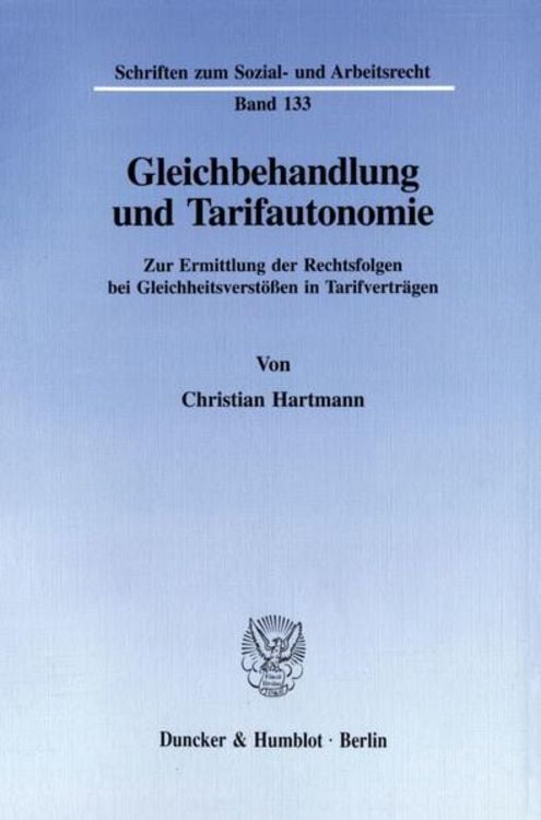 Produktbild: Gleichbehandlung und Tarifautonomie.