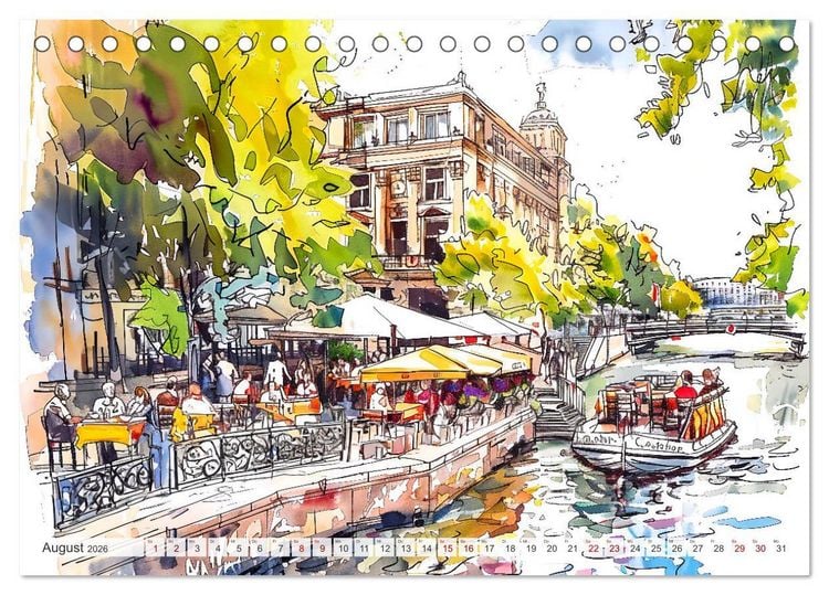 Produktbild: Berlin Impressionen - Kunstvolle Stadtansichten der Seele Berlins (Tischkalender 2026 DIN A5 quer), CALVENDO Monatskalender
