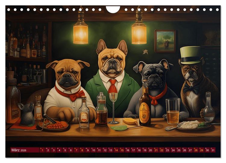 Produktbild: Boteros Hunde - Kunstvoller Kalender im Stile des Boterismo (Wandkalender 2026 DIN A4 quer), CALVENDO Monatskalender