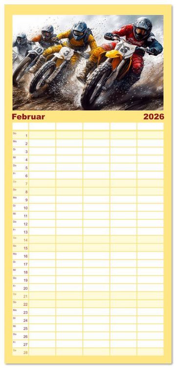 Produktbild: Familienplaner 2026 - Motocross - Highspeed durch das Jahr mit 5 Spalten (Wandkalender, 21 x 45 cm) CALVENDO
