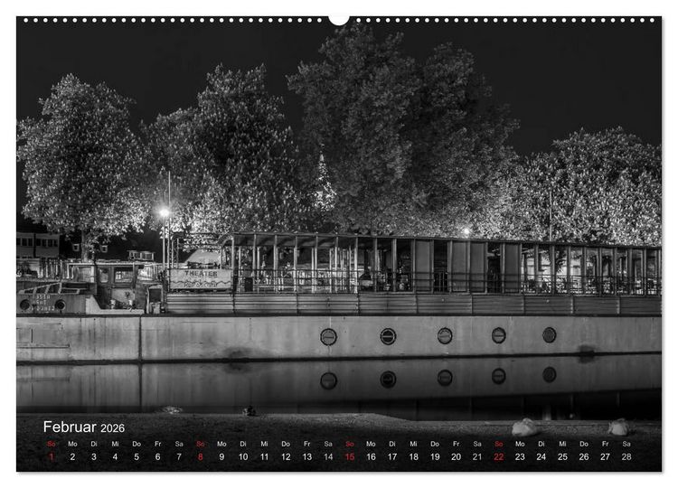 Produktbild: Heilbronn bei Nacht (hochwertiger Premium Wandkalender 2026 DIN A2 quer), Kunstdruck in Hochglanz