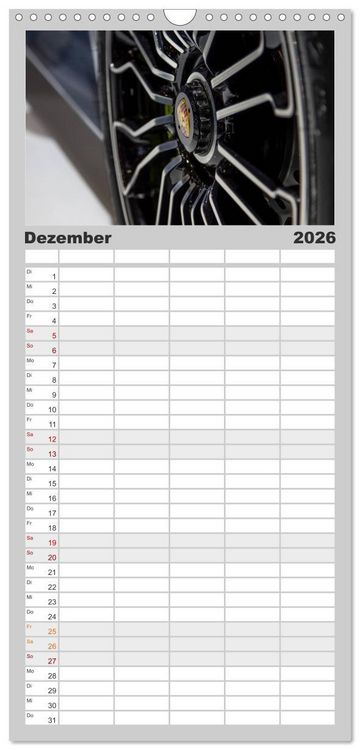 Produktbild: Familienplaner 2026 - Heiligs Blechle - Porsche-Ikonen im Detail mit 5 Spalten (Wandkalender, 21 x 45 cm) CALVENDO