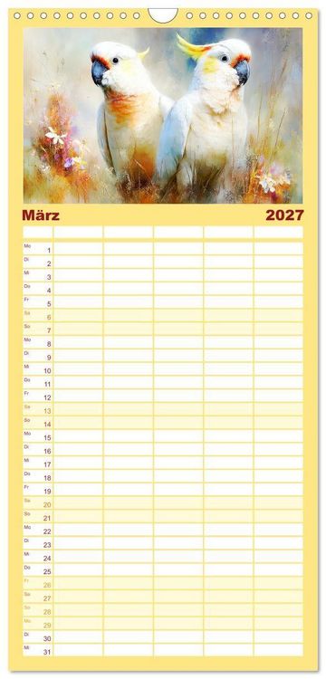 Produktbild: Familienplaner 2027 - Kakadus. Papageien an Australiens K&uuml;ste mit 5 Spalten (Wandkalender, 21 x 45 cm) CALVENDO