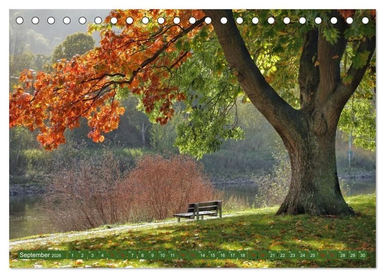 Produktbild: Sch&ouml;ne Aussichten B&auml;nke zum Verweilen (Tischkalender 2026 DIN A5 quer), CALVENDO Monatskalender