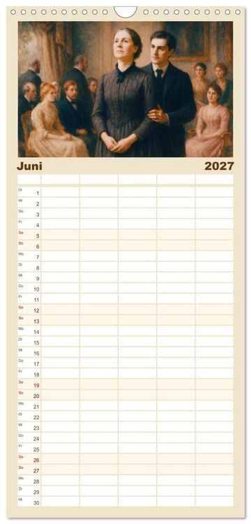 Produktbild: Familienplaner 2027 - Oscar Wilde mit 5 Spalten (Wandkalender, 21 x 45 cm) CALVENDO