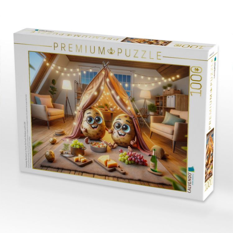 Produktbild: CALVENDO Puzzle Camping-Abenteuer zu Hause: Die Couch-Potatoes und ihr Zelt | 1000 Teile Lege-Gr&ouml;&szlig;e 64x48cm Foto-Puzzle f&uuml;r gl&uuml;ckliche Stunden
