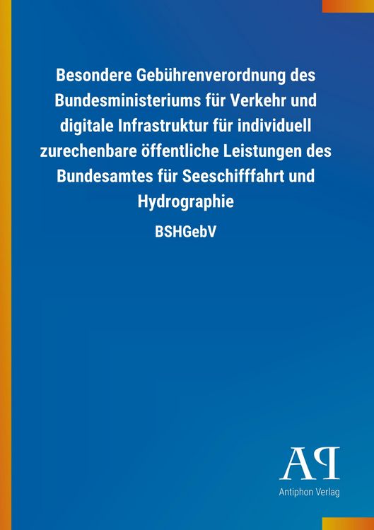 Produktbild: Besondere Geb&uuml;hrenverordnung des Bundesministeriums f&uuml;r Verk