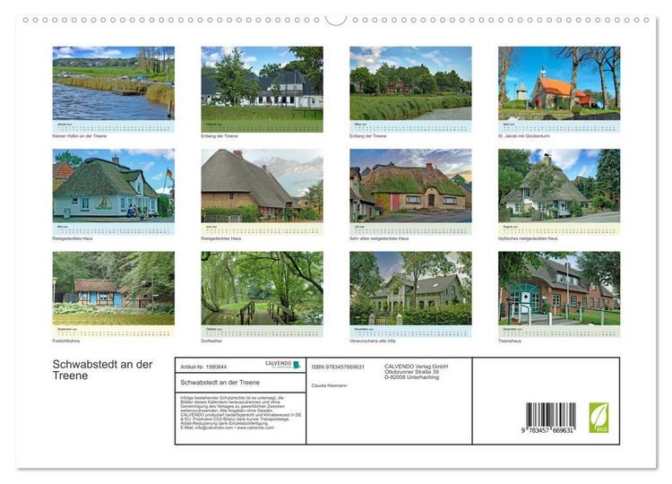 Produktbild: Schwabstedt an der Treene (hochwertiger Premium Wandkalender 2026 DIN A2 quer), Kunstdruck in Hochglanz