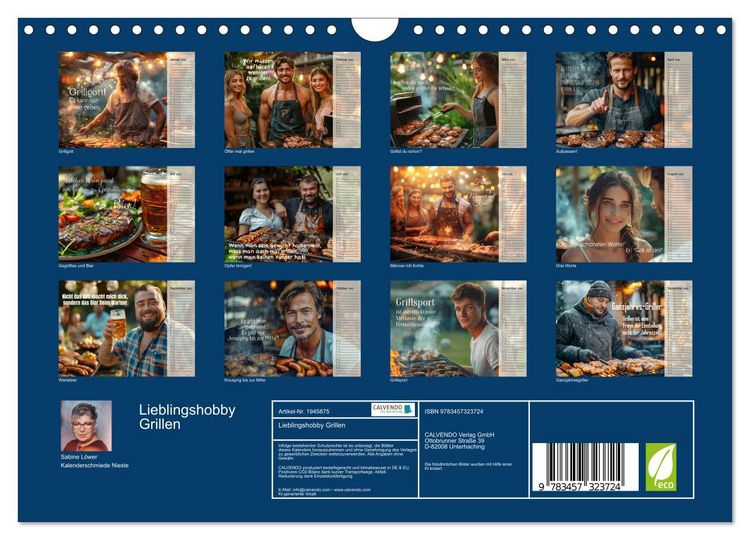 Produktbild: Lieblingshobby Grillen (Wandkalender 2026 DIN A4 quer), CALVENDO Monatskalender
