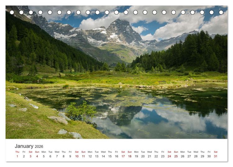 Produktbild: Aosta Valley and its nature (Desk Calendar 2026 DIN A5 landscape), CALVENDO 12 Month DeskCalendar