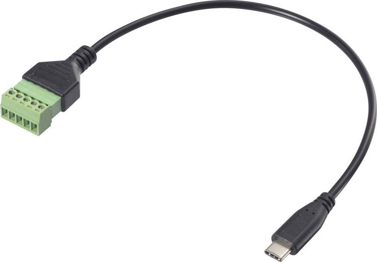 Produktbild: Renkforce USB-C&reg; Adapterkabel [1x USB-C&reg; Stecker - 1x Klemmanschluss] RF-6443952 30 cm PVC-Mantel