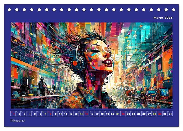 Produktbild: Pixelated Passions (Desk Calendar 2026 DIN A5 landscape), CALVENDO 12 Month DeskCalendar