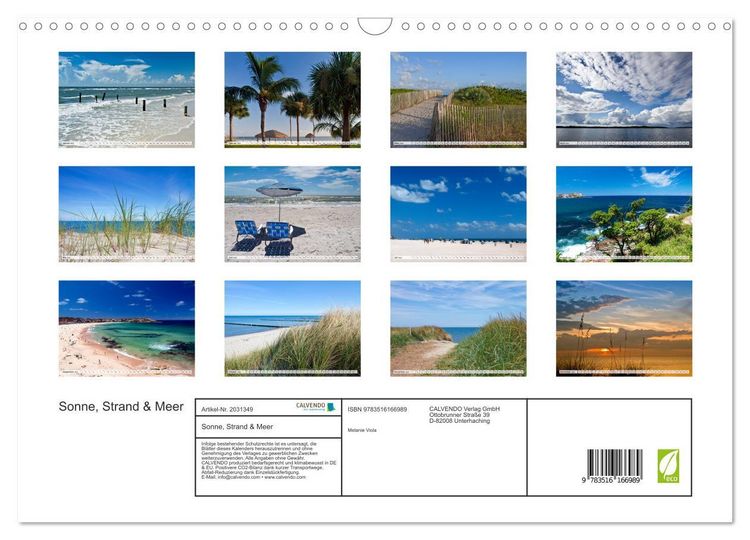 Produktbild: Sonne, Strand & Meer (Wandkalender 2026 DIN A3 quer), CALVENDO Monatskalender
