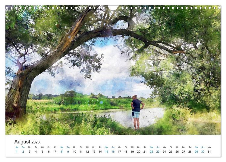 Produktbild: Havelland in Aquarell (Wandkalender 2026 DIN A3 quer), CALVENDO Monatskalender