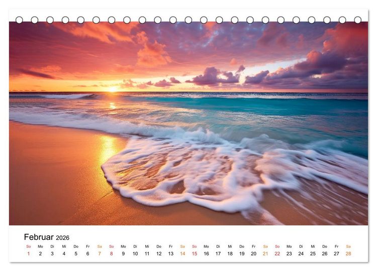 Produktbild: Mein Strand - ein Traum (Tischkalender 2026 DIN A5 quer), CALVENDO Monatskalender
