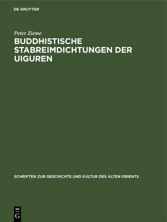 Produktbild: Buddhistische Stabreimdichtungen der Uiguren