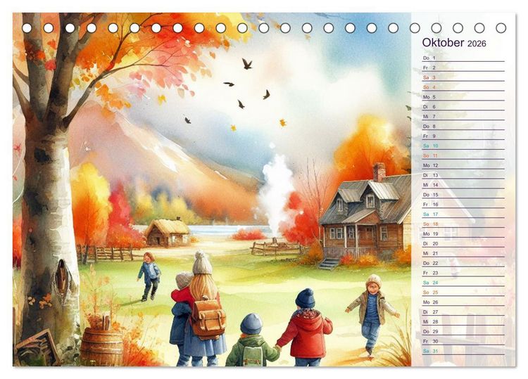 Produktbild: KINDERLAND (Tischkalender 2026 DIN A5 quer), CALVENDO Monatskalender