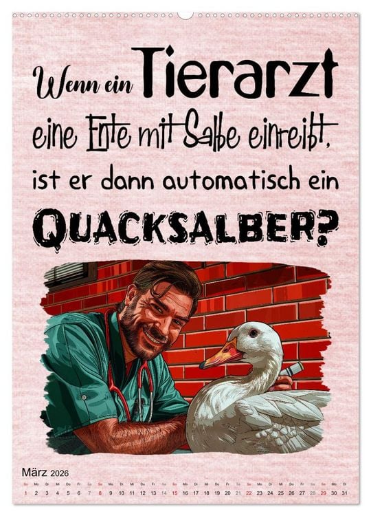 Produktbild: Tierarztspr&uuml;che (Wandkalender 2026 DIN A2 hoch), CALVENDO Monatskalender