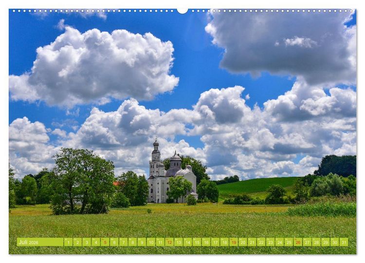 Produktbild: Kirchen und Kapellen in Bayern (Wandkalender 2026 DIN A2 quer), CALVENDO Monatskalender