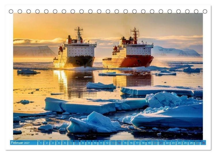 Produktbild: Eisbrecher in der Arktis (Tischkalender 2027 DIN A5 quer), CALVENDO Monatskalender