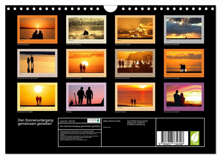 Produktbild: Den Sonnenuntergang gemeinsam genie&szlig;en (Wandkalender 2026 DIN A4 quer), CALVENDO Monatskalender