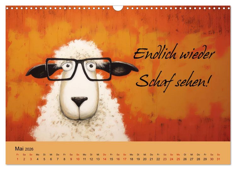 Produktbild: Schafspr&uuml;che (Wandkalender 2026 DIN A3 quer), CALVENDO Monatskalender