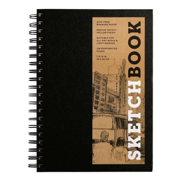 Produktbild: Sketchbook 7 X 10 Black Spiral Hardcover Mixed Media Sketchbook for Drawing