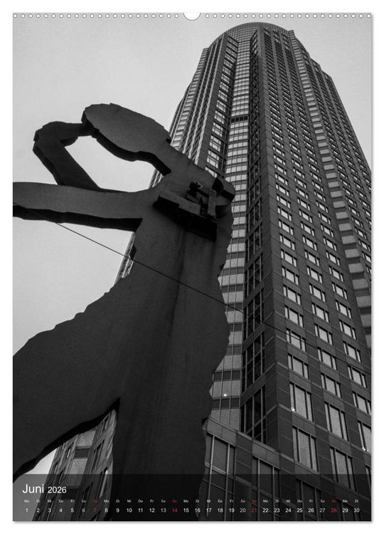 Produktbild: Frankfurt monochrom (hochwertiger Premium Wandkalender 2026 DIN A2 hoch), Kunstdruck in Hochglanz