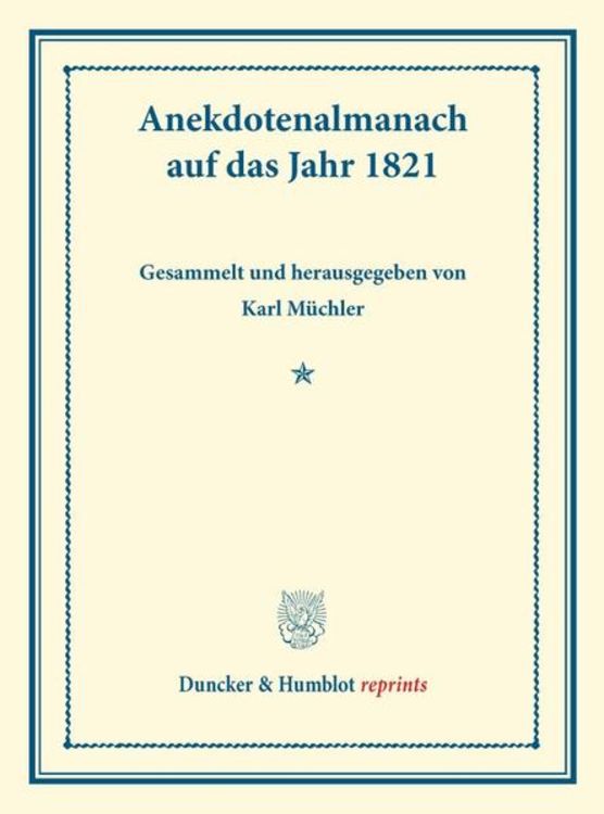 Produktbild: Anekdotenalmanach auf das Jahr 1821.