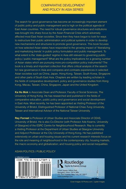 Produktbild: Changing Governance and Public Policy in East Asia
