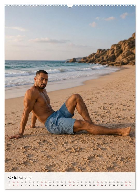 Produktbild: Golden Beach Men - Sinnliche Strandmomente (Wandkalender 2027 DIN A2 hoch), CALVENDO Monatskalender