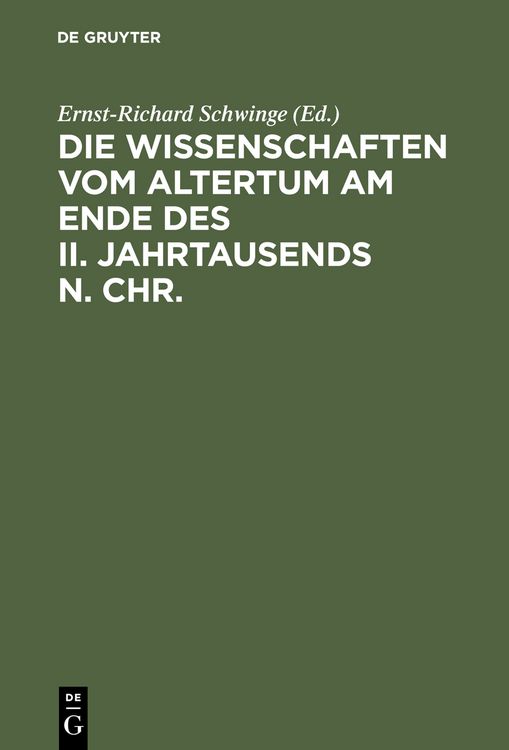 Produktbild: Die Wissenschaften vom Altertum am Ende des II. Jahrtausends n. Chr.