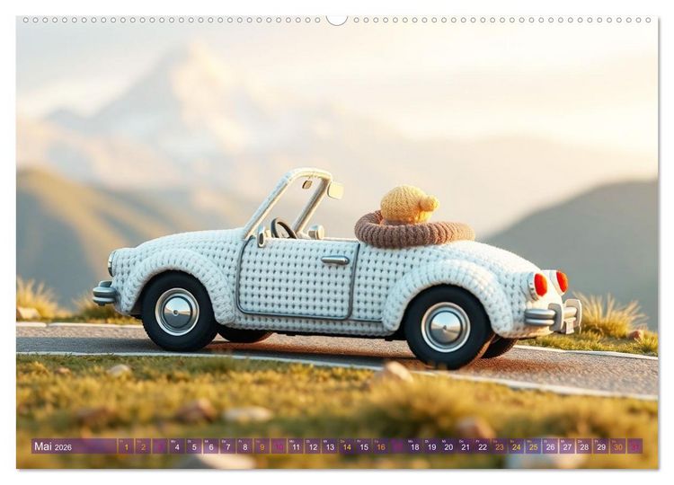 Produktbild: Amigurumi Fahrzeugtr&auml;ume - H&auml;kelstyle in Pastellt&ouml;nen (Wandkalender 2026 DIN A2 quer), CALVENDO Monatskalender