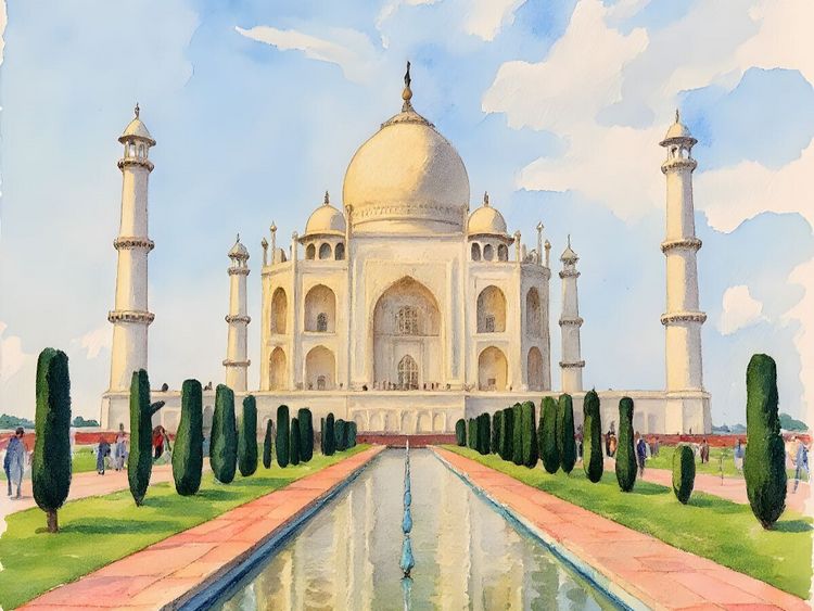 Produktbild: CALVENDO Puzzle Taj Mahal - Indien | 1000 Teile Lege-Gr&ouml;&szlig;e 64x48cm Foto-Puzzle f&uuml;r gl&uuml;ckliche Stunden