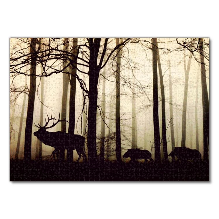 Produktbild: Lais Puzzle Hirsche im Wald im Nebel 1000 Teile