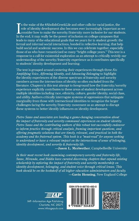 Produktbild: Affirming Identity, Advancing Belonging, and Amplifying Voice in Sororities and Fraternities