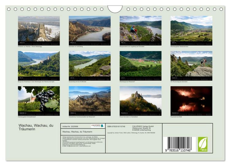 Produktbild: Wachau, Wachau, du Tr&auml;umerin (Wandkalender 2026 DIN A4 quer), CALVENDO Monatskalender