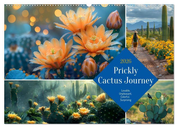 Produktbild: Prickly Cactus Journey (Wall Calendar 2026 DIN A2 landscape), CALVENDO 12 Month Wall Calendar