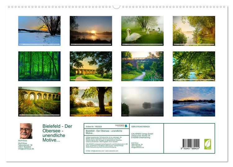 Produktbild: Bielefeld - Der Obersee - unendliche Motive... (hochwertiger Premium Wandkalender 2026 DIN A2 quer), Kunstdruck in Hochglanz