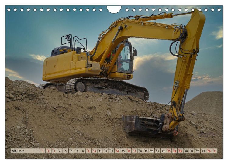 Produktbild: Bagger im Einsatz (Wandkalender 2026 DIN A4 quer), CALVENDO Monatskalender